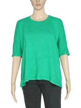Zadig & Voltaire Portland Pullover T Shirt Green Short Sleeve Oversized Top L